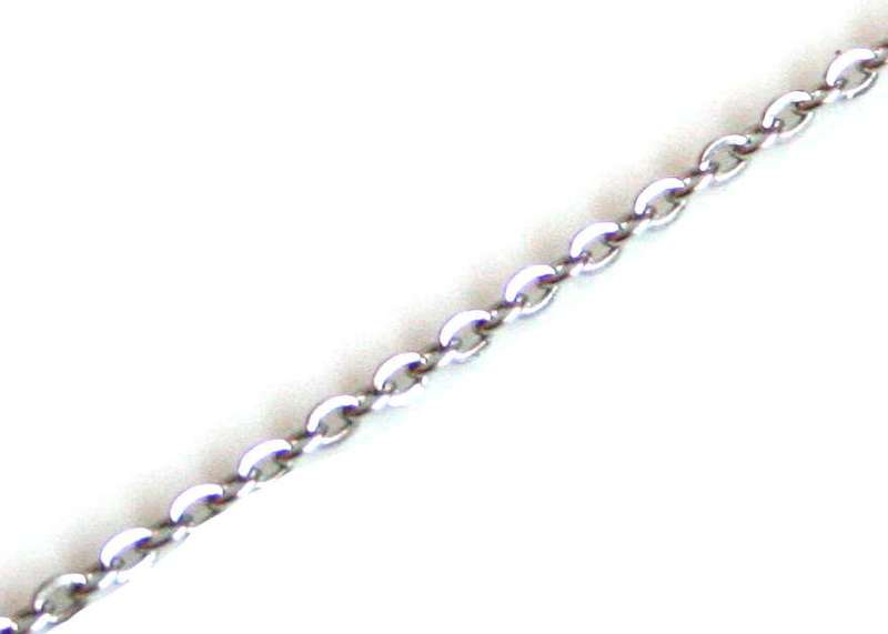 Stainless steel chain w lobster clasp, 2mm oval links, 60cm