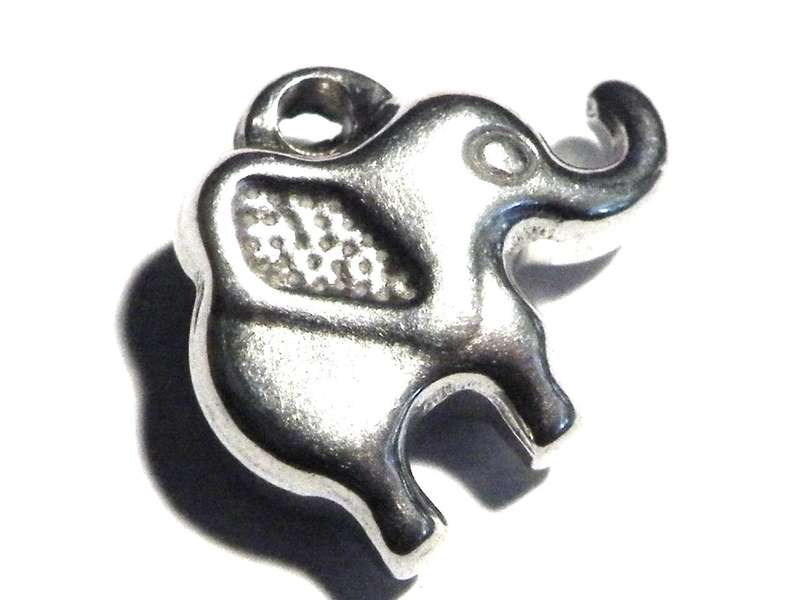 Elephant charm in stainless steel 13.8mm