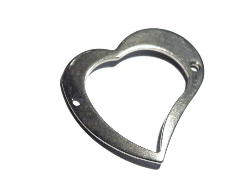 28mm heart link in stainless steel