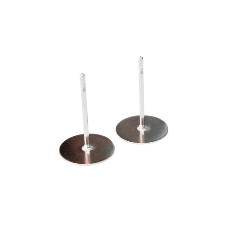 10x Pairs Stainless steel Earring Stud, Flat front 8mm
