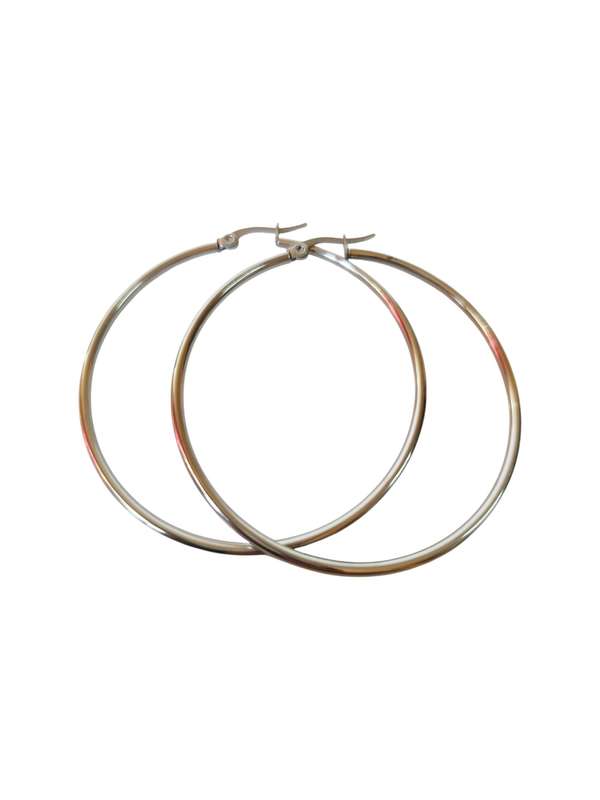1 Pair Hoop earrings, Stainless Steel, 50mm