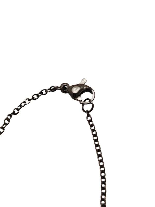12 pcs Stainless steel chain w clasp, 1.6mm, 48cm, black