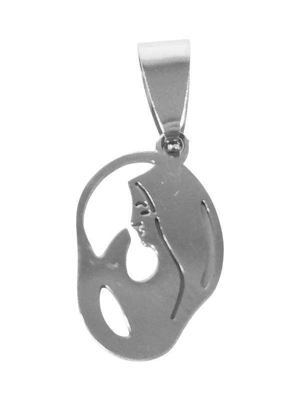 Stainless Steel Pendant, Praying Nun, 27mm
