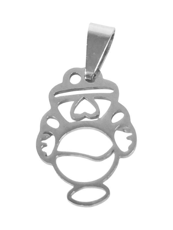 Stainless Steel Pendant, Pot with heart, 25mm