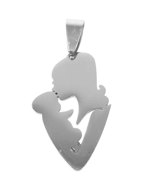 Stainless Steel Pendant, Mum and baby, 37mm