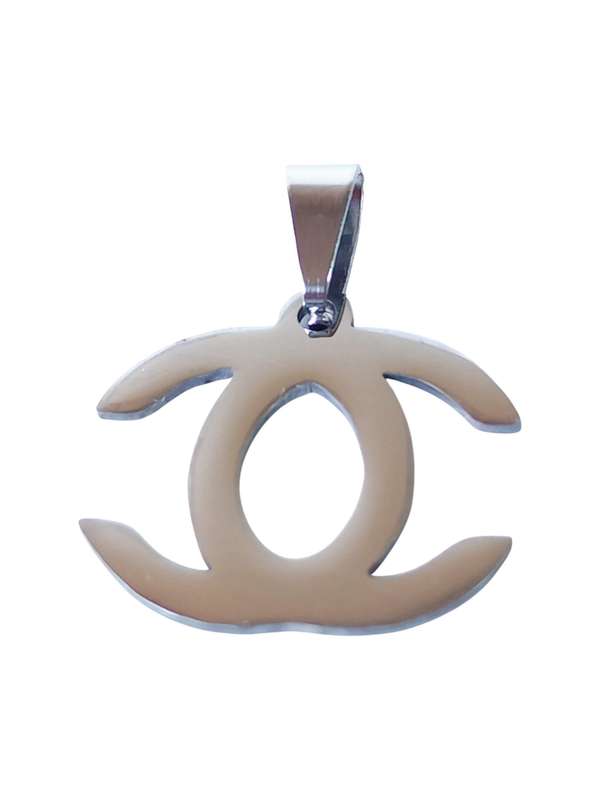 Small Pendant in stainless steel with bail, CC, 23mm