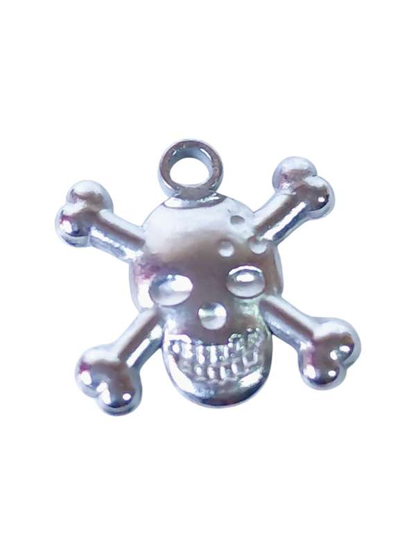 Charm in stainless steel, Skull charm, 14mm