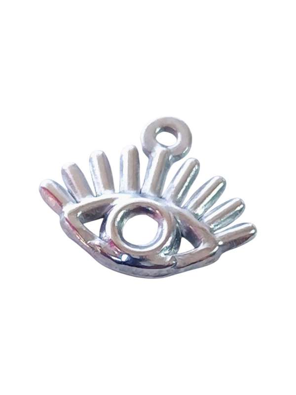 Charm in stainless steel, Eye, 14mm
