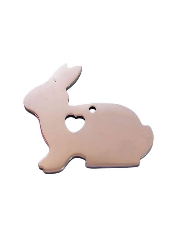 Charm in stainless steel, Rabbit, 22mm