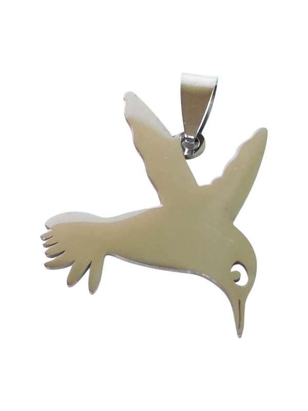 Pendant in stainless steel, Hummingbird, 36mm