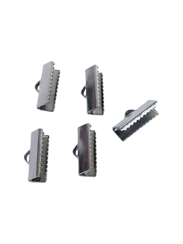 Ribbon crimp end, 16mm wide, Stainless steel