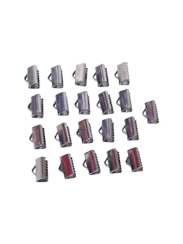 Ribbon crimp end, 10mm wide, Stainless steel