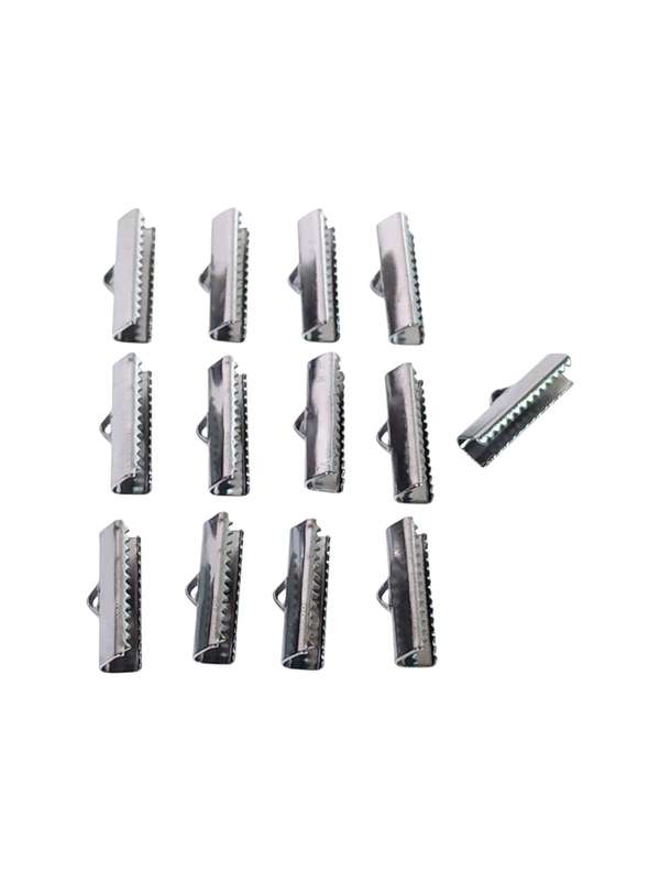 Ribbon crimp end, 20mm wide, Stainless steel