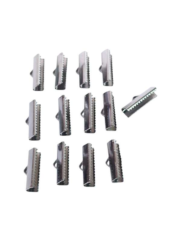 Ribbon crimp end, 25mm wide, Stainless steel