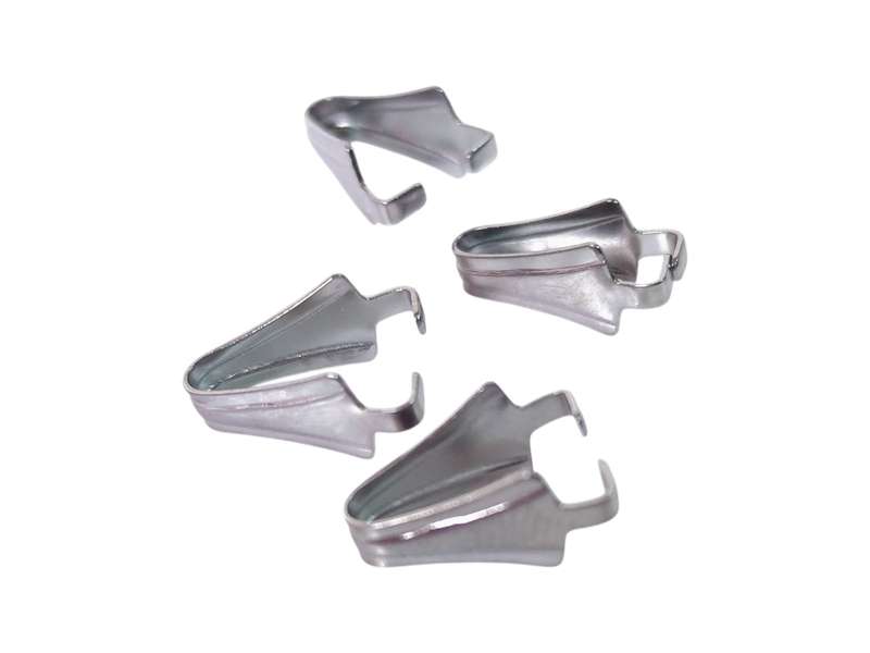 4 pcs, Stainless steel Pinch bail, 16mm