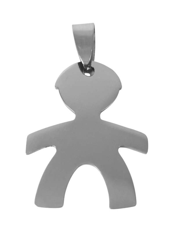 Pendant in stainless steel, Boy, 37mm