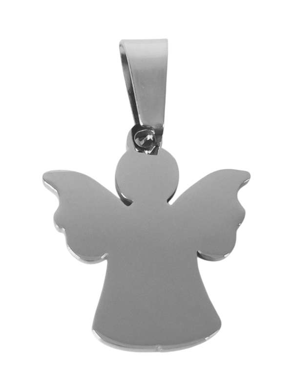 Pendant in stainless steel, Angel, 25mm
