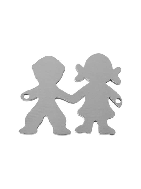 Stainless steel Connector, Boy and Girl, 23mm