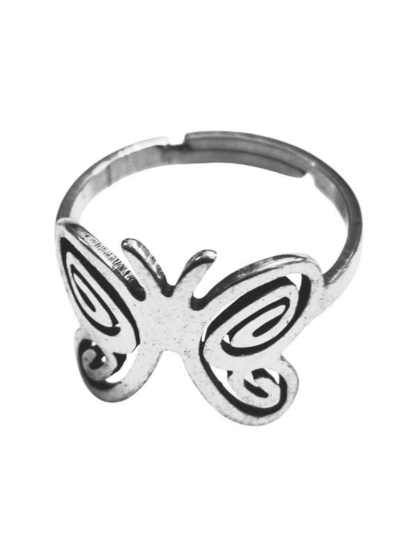 Stainless Steel Adjustable Ring, Butterfly