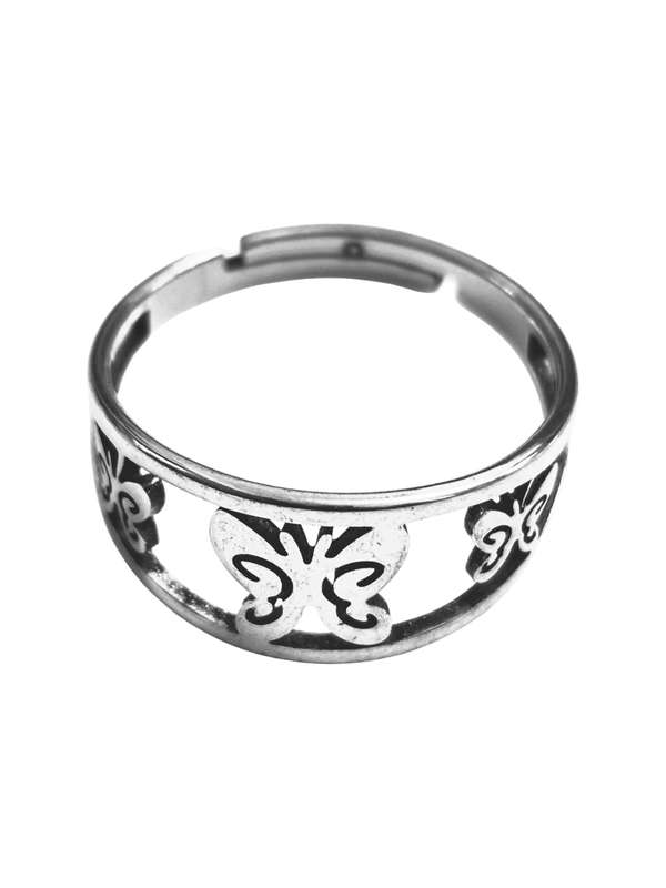 Stainless Steel Adjustable Ring, Butterfly Design