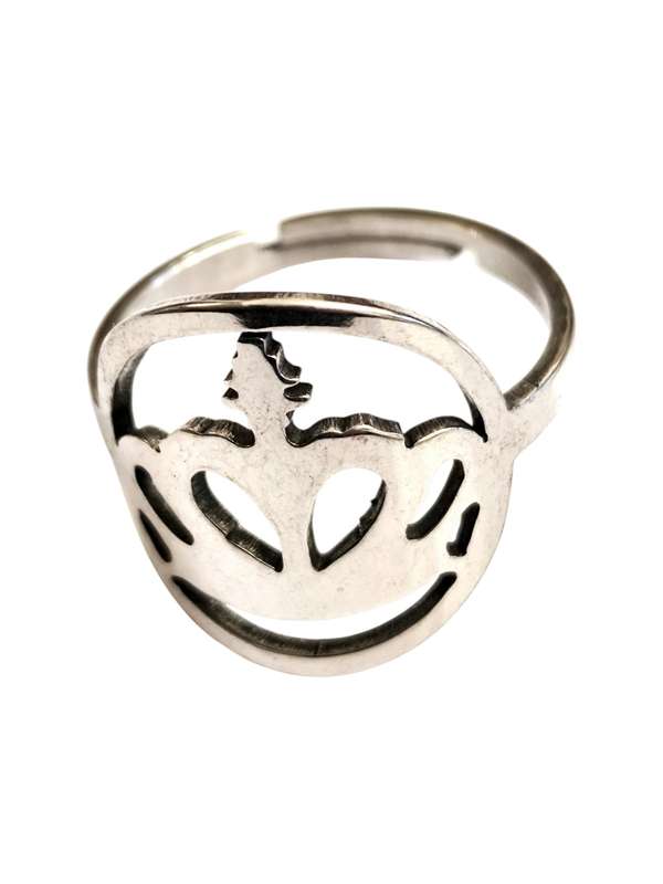 Stainless Steel Adjustable Ring, Crown design