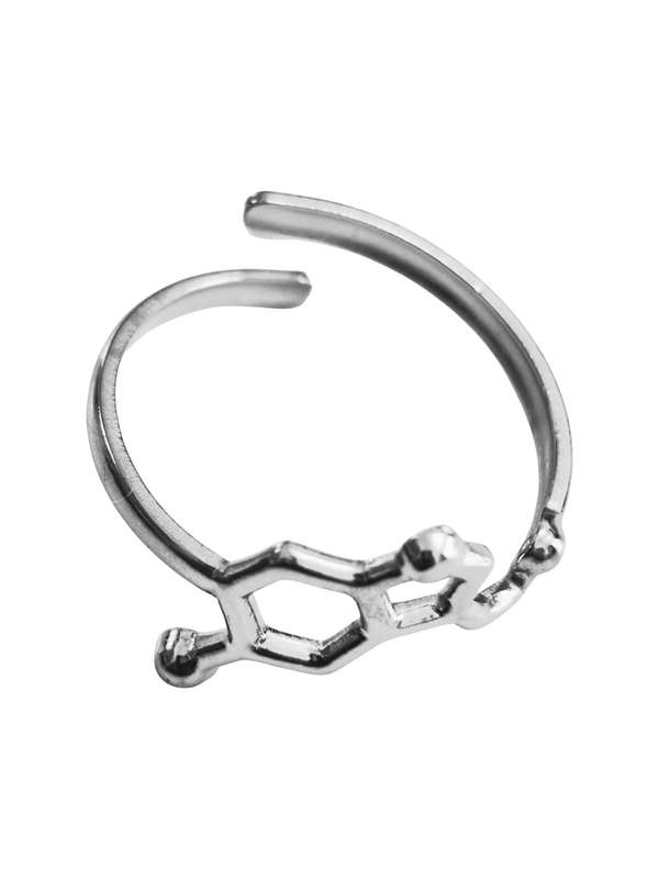 Stainless Steel Adjustable Ring, Double Hexagon