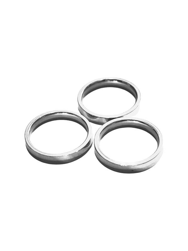 3 pcs Stainless Steel Flat Band Ring, 4mm wide