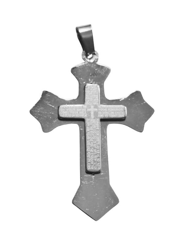 Stainless Steel Pendant, Cross 50mm, excl bail