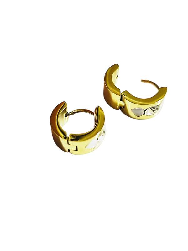 Stainless Steel Earrings Huggies, 15mm (Gold)