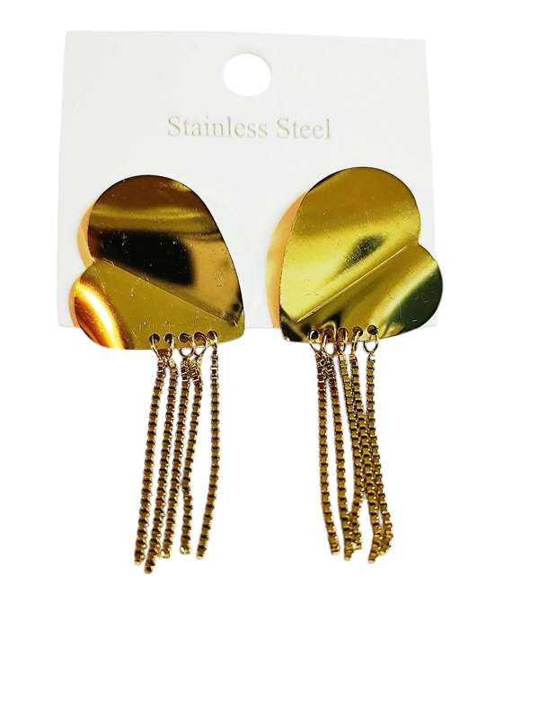 1 Pair Gold earrings, Stainless Steel, 55mm