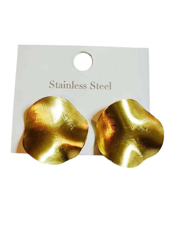 1 Pair Gold earrings, Stainless Steel, 25mm