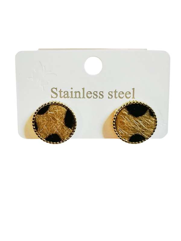 1 Pair Gold earrings, Stainless Steel, 15mm