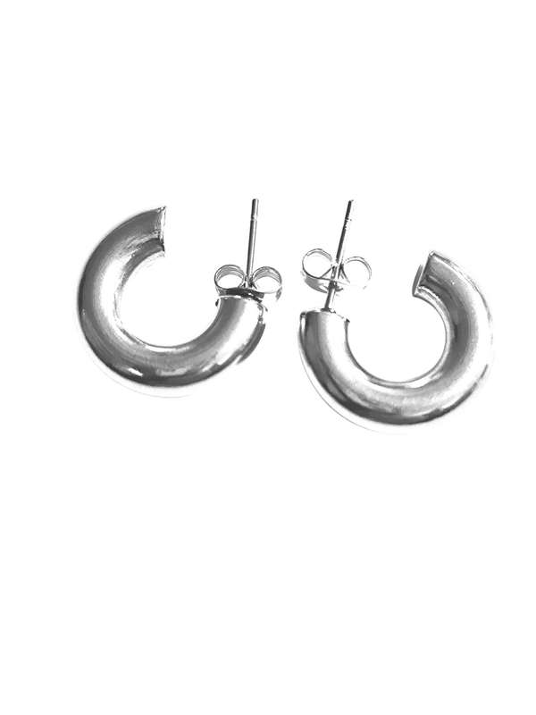 Stainless Steel Earrings Hollow C-Shape stud, 18mm