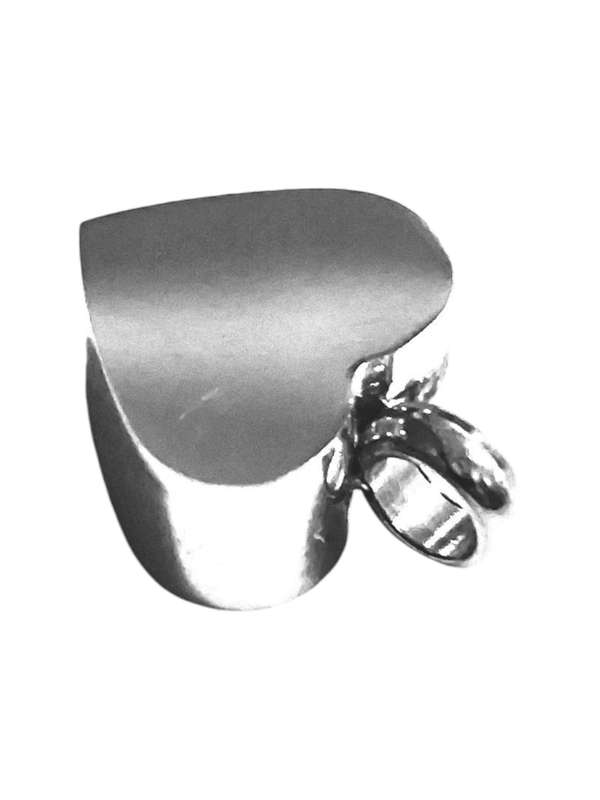 Stainless Steel Charm, Solid 3D heart, 11mm