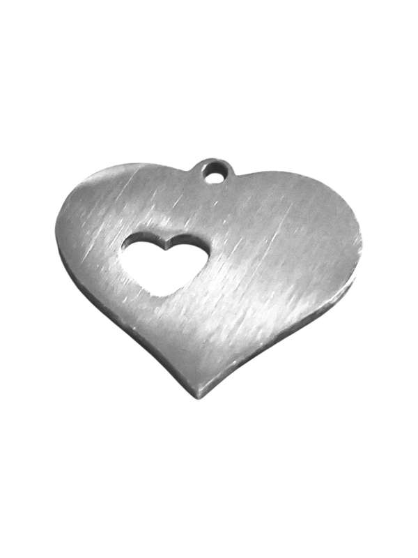Stainless Steel Charm, Heart, 15mm