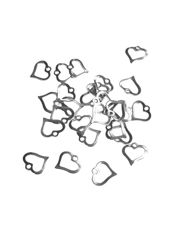 22 pcs Heart Charm in Stainless Steel, 11mm