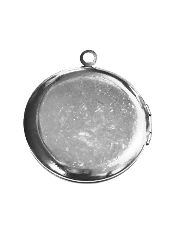 Round disk locket, Stainless steel, 21mm