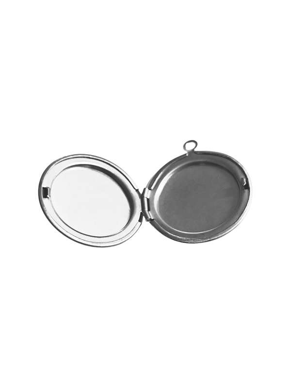 Round disk locket, Stainless steel, 21mm