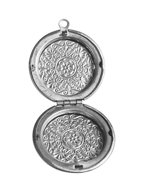 Round disk locket, Stainless steel, 25mm