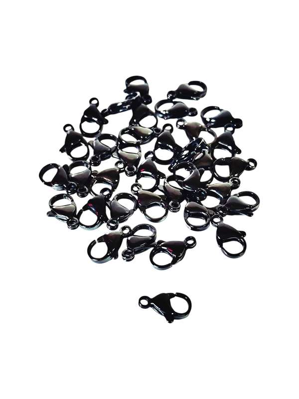 33 pcs Stainless steel Black lobster clasp 13mm