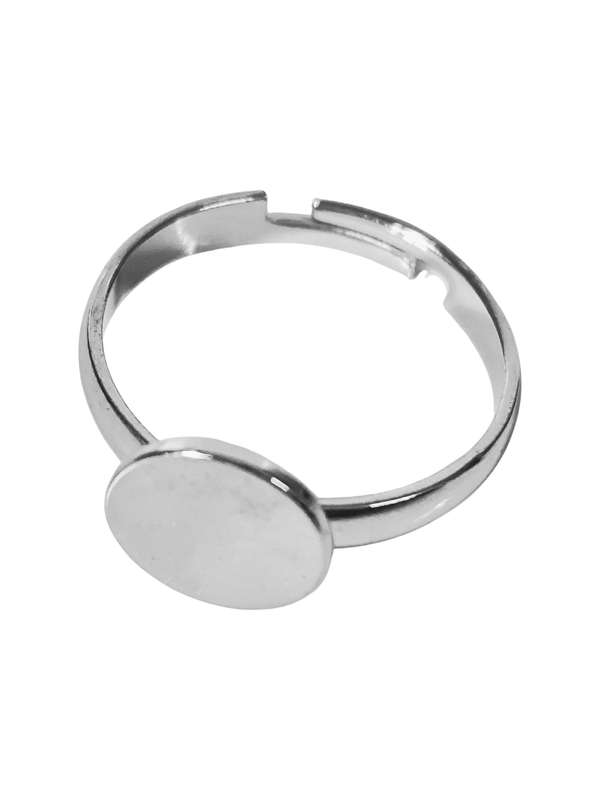 15x Stainless Steel Ring, Flat Back,10mm, adjustable