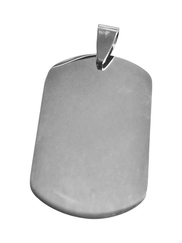 Tag in stainless steel with bail