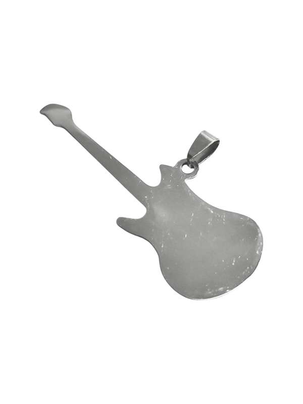 Pendant in stainless steel with bail, Guitar, 69mm exc Bail