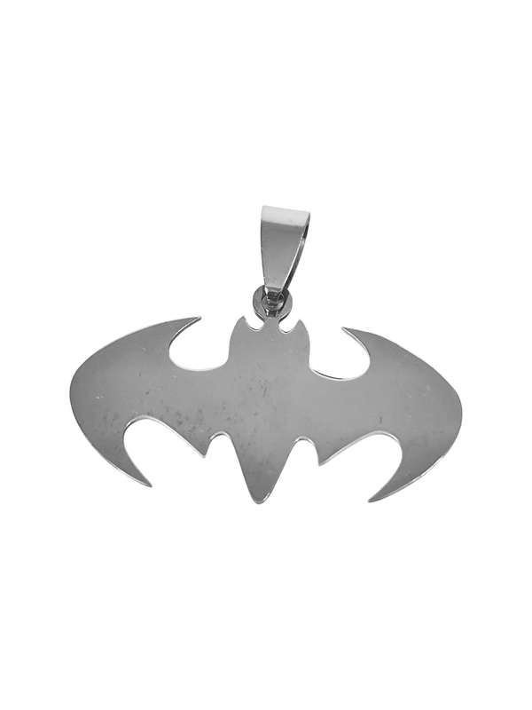 Pendant in stainless steel with bail, Batman, 36mm side to side