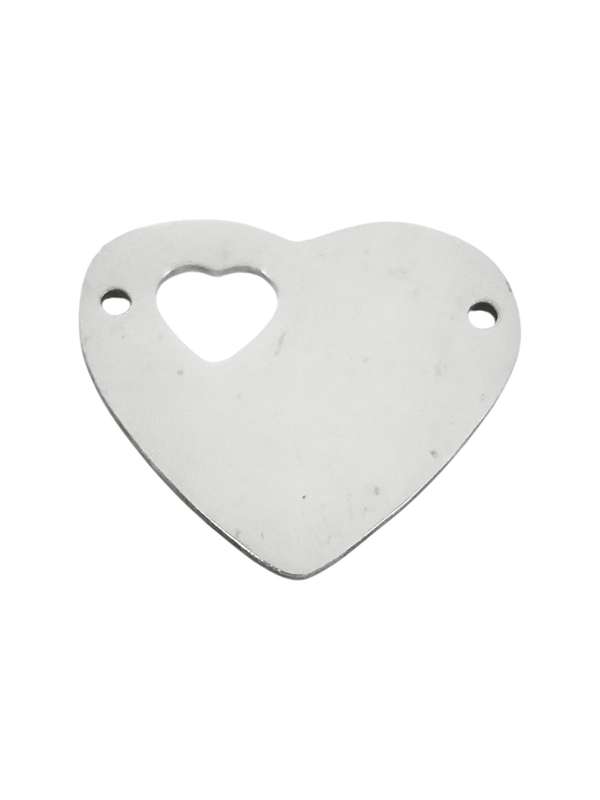 Heart cut-out in heart Connector, 18mm