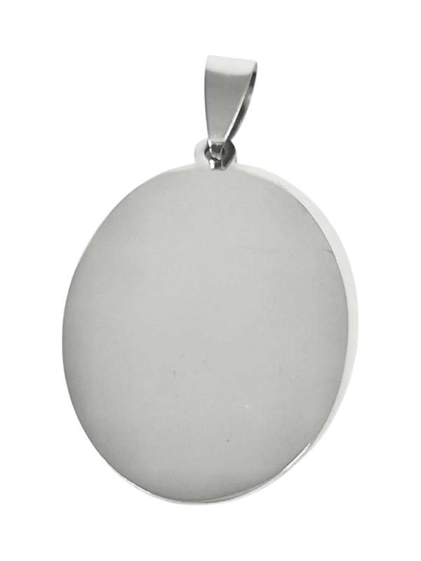 Oval tag in stainless steel with bail