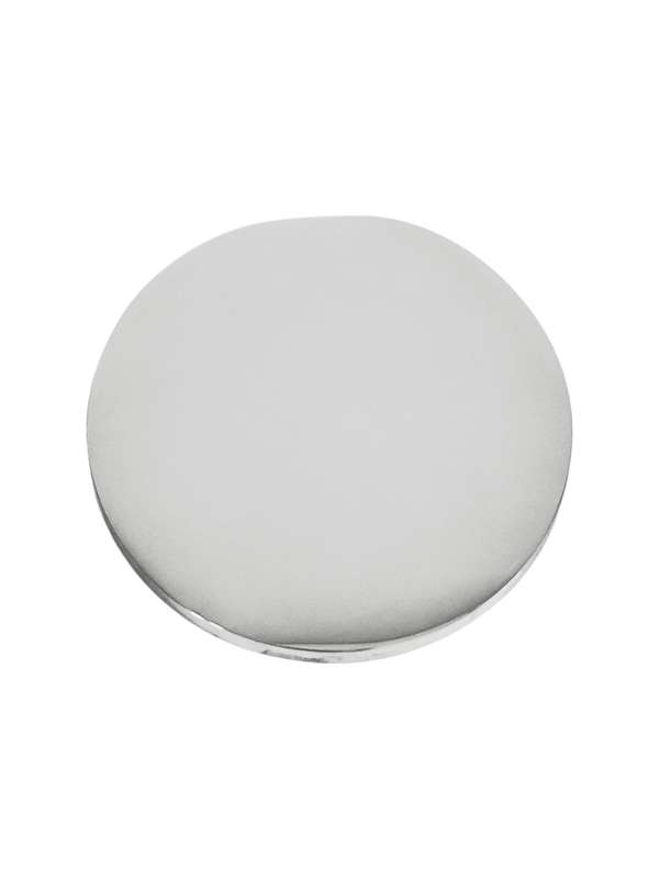 Pendant in stainless steel with bail, Disc, 25mm, no hole