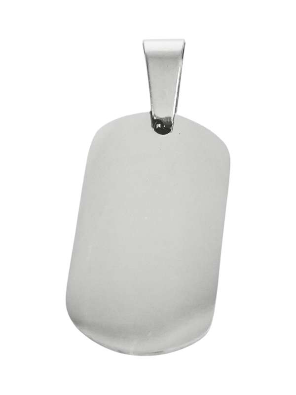 Tag in stainless steel with bail