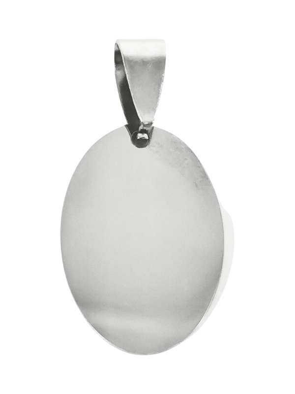 Oval tag in stainless steel with bail
