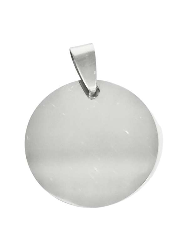 Round tag in stainless steel with bail